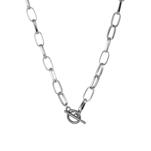 🔴 5/$20 chain link paper clip silver necklace NEW - Picture 2 of 4